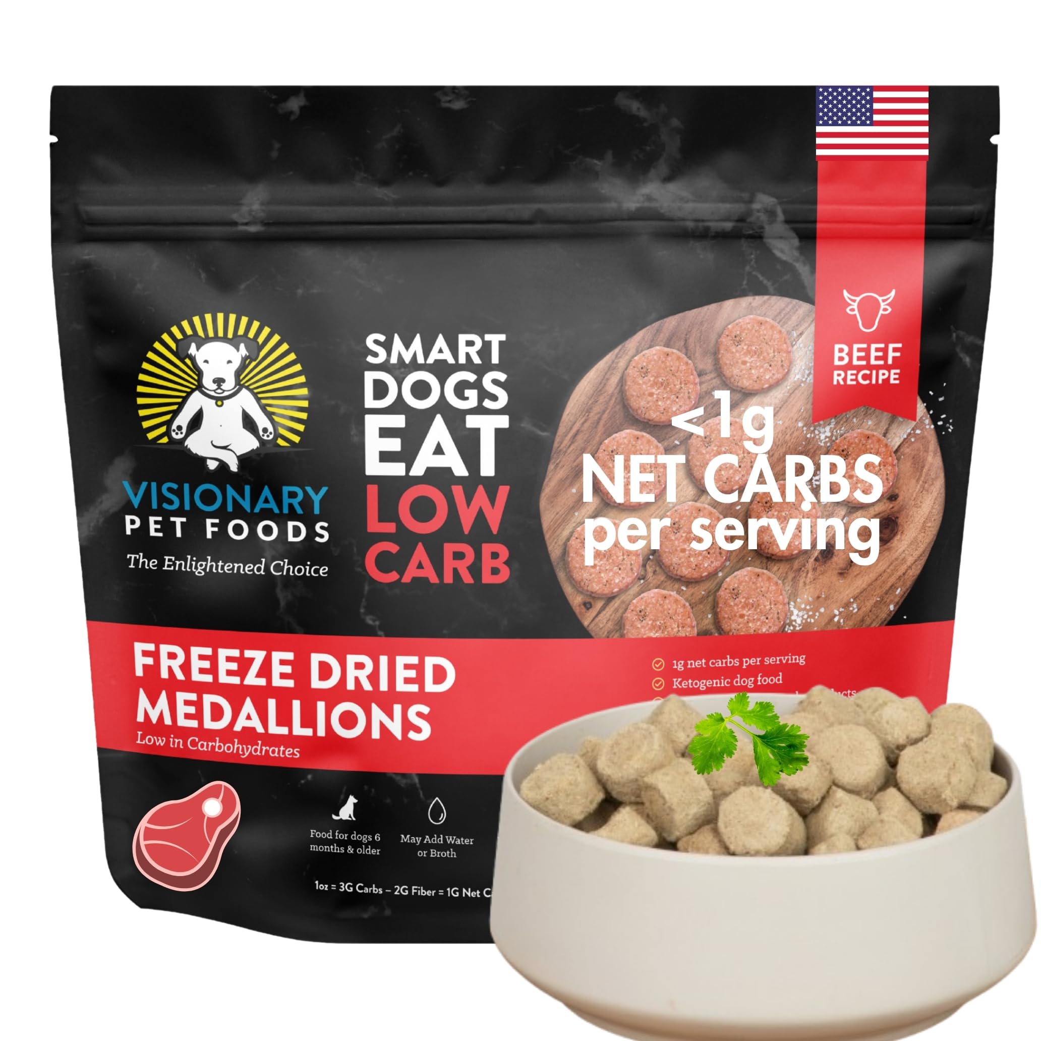 Freeze-Dried Beef Dog Food – High-Protein, Grain-Free Keto Recipe | 25oz Bag